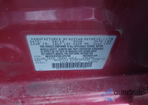 2014 Nissan Versa Note Sv z USA, uszkodzony, nr VIN 3N1CE2CP2EL375789